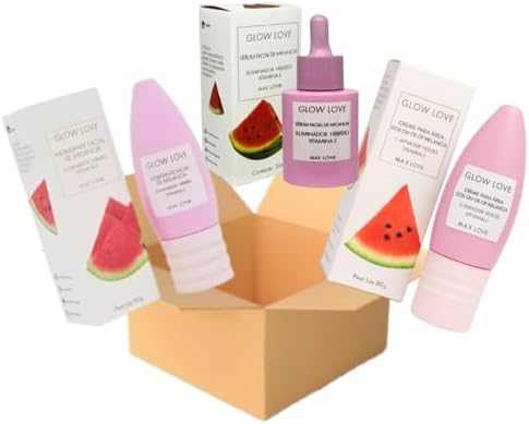 Max Love Kit Glow Love Melancia, Skincare Facial com Hidratante, ...
