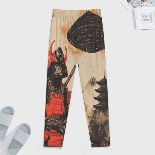 Japanese Chimpanzee Samurais Monkey Men's Pajamas Pants Lightweight Sleep Lounge Pant Pjs Bottoms Casual Sleepwear4