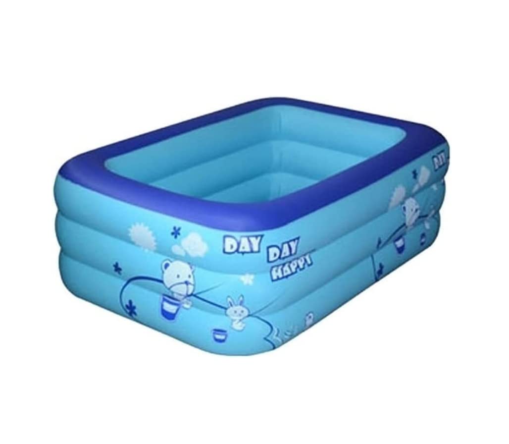 TOTIKI Paddling Pool Rectangular Pool Inflatable Padding 3 Ring Above Ground Swimming Blow Up For Backyard Garden