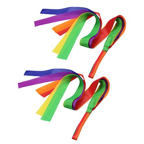 F Fityle 2x Fitas De Dança Rítmica Ginástica Cheerleading Streamer Ballet Dancing Toy