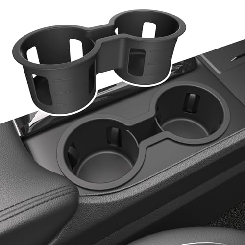 Xipoo Cup Holder Compatible with 2023-2025 Honda Pilot Silica Gel Cup Holder Insert Center Console Car Interior Organizer Replacement for 2023-2025 Honda Pilot Accessories(Black)