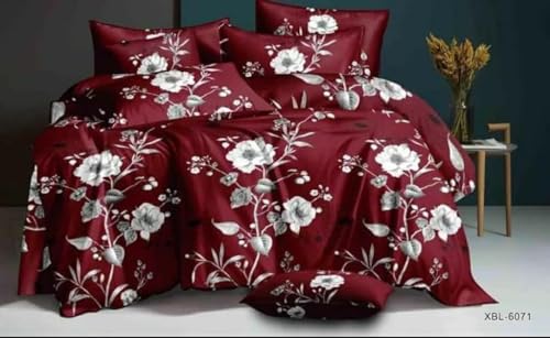 Image of Geo India Limited || Floral TC Cotton Blend Double Size Radium Bedsheet with 2 Pillow Covers (Printed Bedsheet - 011)