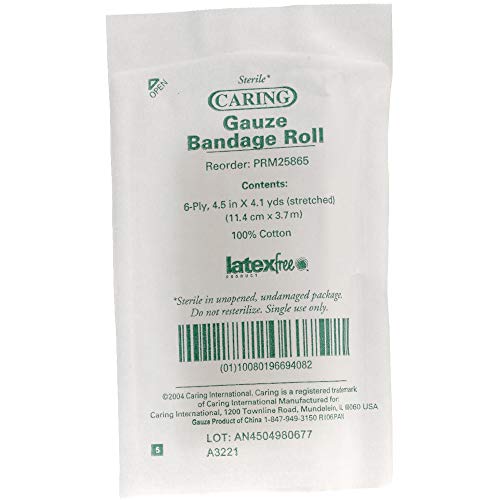 Medline, PRM25865, Venda Esterilizada de Gasa en Rollo, 100 / Caja, Blanco miniatura 3