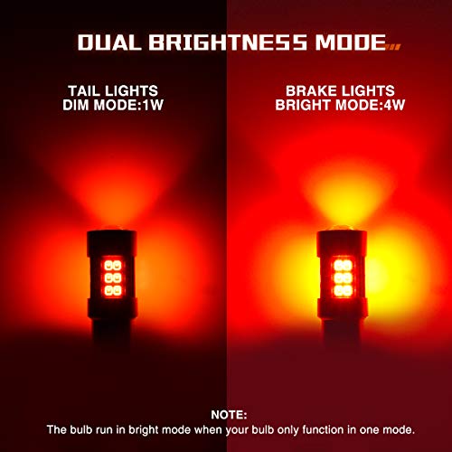 Image of SEALIGHT 7443 LED Bulb Red 7443R 7440R 12V for Tail Lights Brake Lights Replacement 7440 T20 7444 992 W21W 27 SMD 2835 Chipsets with Projector