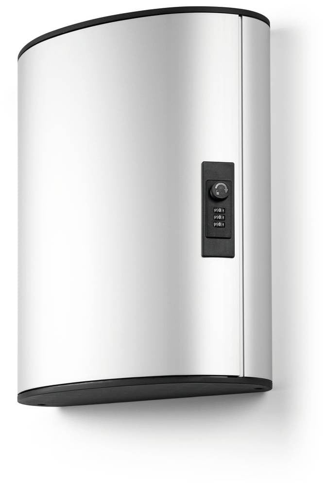 Durable Key Safe Box 48 - Wall Mounted Key Holder Cabinet with Combination Lock for up to 48 Key Clip Keys - Securely Lock Keys Away - Aluminium Keysafe Including 6 Key Clip Tags, Silver