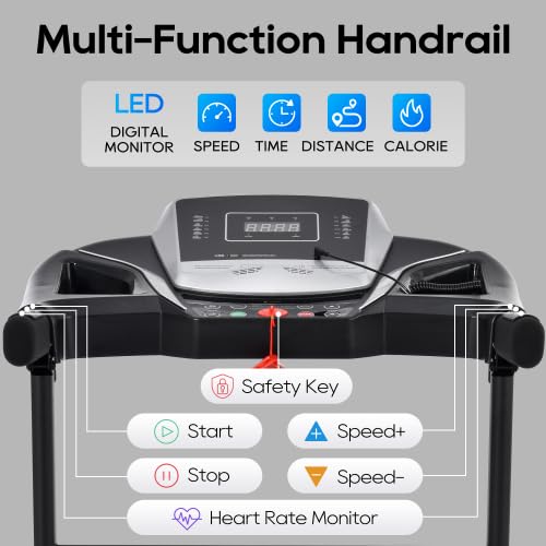 Image of Walking Pad Treadmill Quiet Foldable | 2.5HP 3-Level Incline 300LBS Capacity | Compact Design Small Spaces | Easy Storage Home Use Walking Jogging