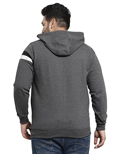 Image of Kalt Men Full Sleeves Zipper Fleece Striped Hoodie