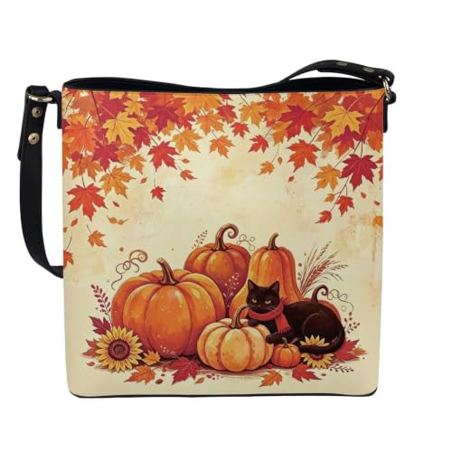 Image of HUGS IDEA Boho Bags for Women Leather Handbag Shoulder Bucket Crossbody Purse