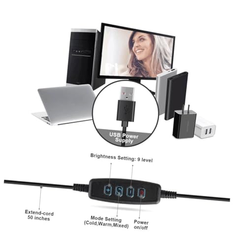 Soporte de luz de relleno LED USB para evitar sombras en videoconferencias 5