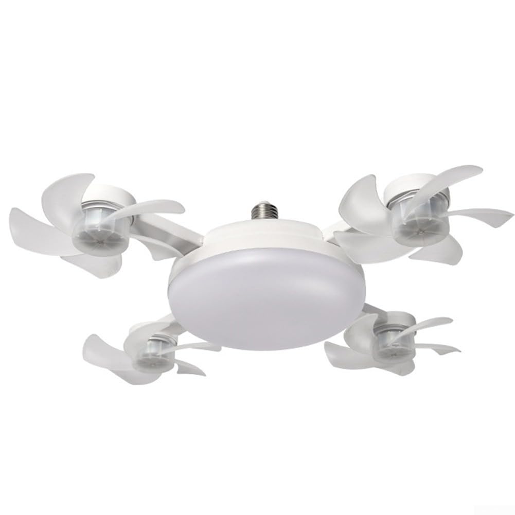 LED Ceiling Fan Light with Remote Control, Three Speed Airflow, and Customizable Brightness for Living Space (three heads)