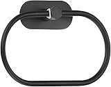 Generic Tool parts Towel Ring Wall Mounted Aluminum Round Hanging Holder - Black - Pack of 3