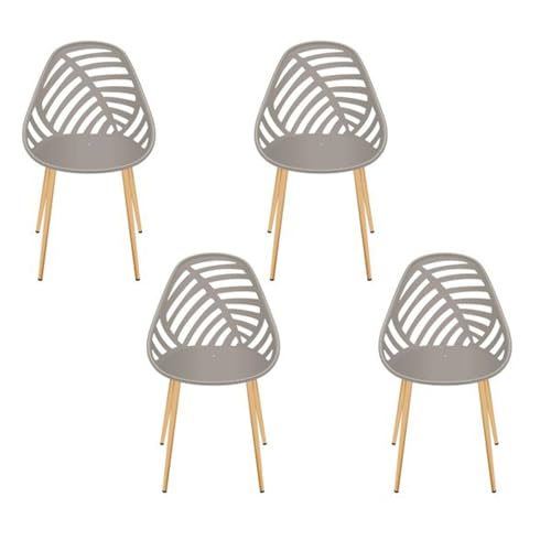 HOME DECO FACTORY - HDO0336 Pack de 4 Sillas Alameda - Mobiliario de Exterior - Asiento Cómodo - Dimensiones 52,3 x 86,5 x 49 cm - Altura del Asiento 45 cm - Color Topo