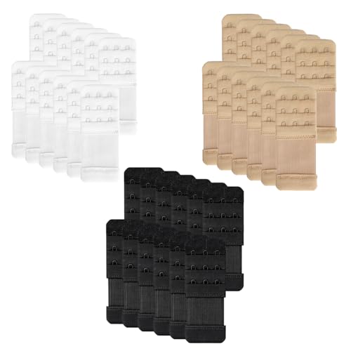 USIT, 36 Extensores de Sujetador 35 mm con 3 Ganchos, Mezcla de Colores, Alargador Elástico para Sujetadores, Comodidad Ajustable