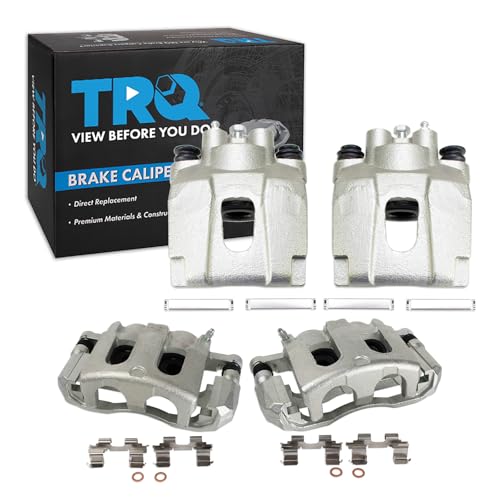Image of TRQ Front and Rear Brake Caliper Set Zinc Coated Brackets Compatible with 2006-2010 Ford Explorer 2007-2010 Explorer Sport Trac 2006-2010 Mercury Mountaineer