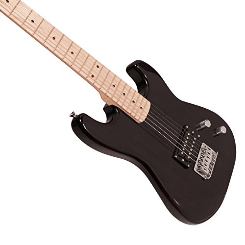 Rise By Sawtooth Right Handed 3/4 Size Beginner Electric Guitar Kit, Black #TOP4