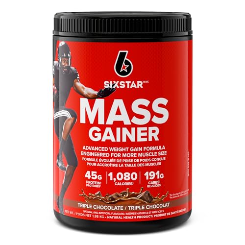 Six Star Mass Gainer Protein Powder, Six Star Mass Gainer, Muscle Builder Whey Protein Powder and Creatine Monohydrate, Max Protein Weight Gainer for Men and Women, Creatine Supplements, Chocolate, 4.36 lbs