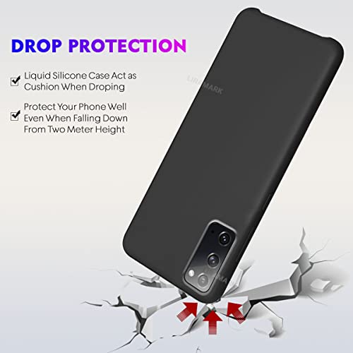 Image of LIRAMARK Liquid Silicone Soft Back Cover Case for Samsung Galaxy Note 20 (Black)