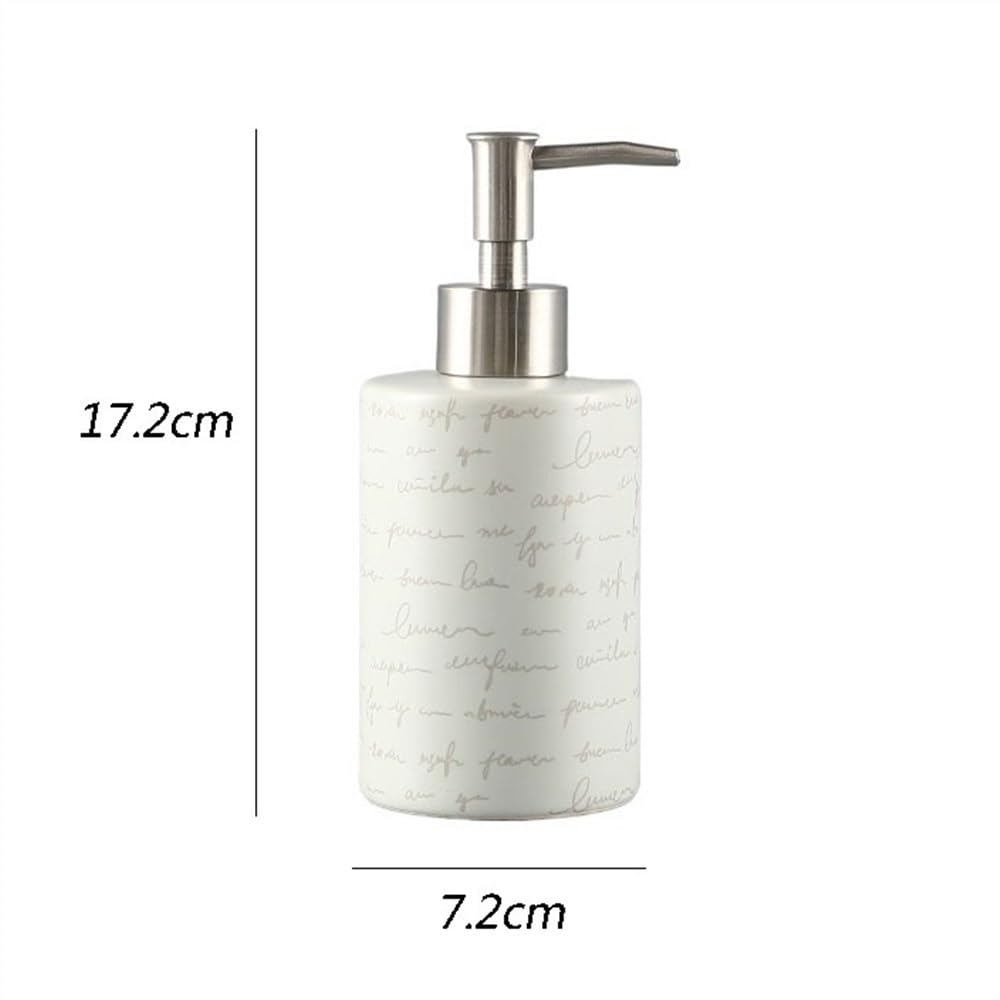 Distributore di Sapone Bottiglia di detersivo for Piatti in Ceramica Scandinavian Press, Dispenser Multifunzionale for lozione e Shampoo(Blue)