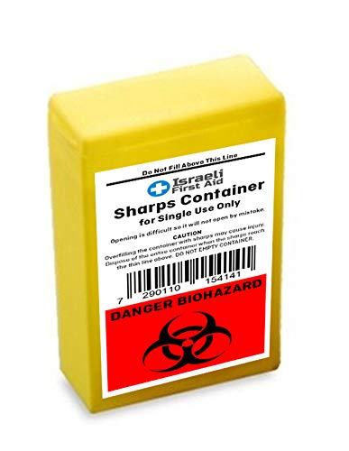 Pack of 3 Sharps Disposal Containers 0.09 Quart for Travel and Home Personal