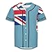 Fiji Flag Mens Baseball Button Down Jersey Hipster Hip Hop T Shirts
