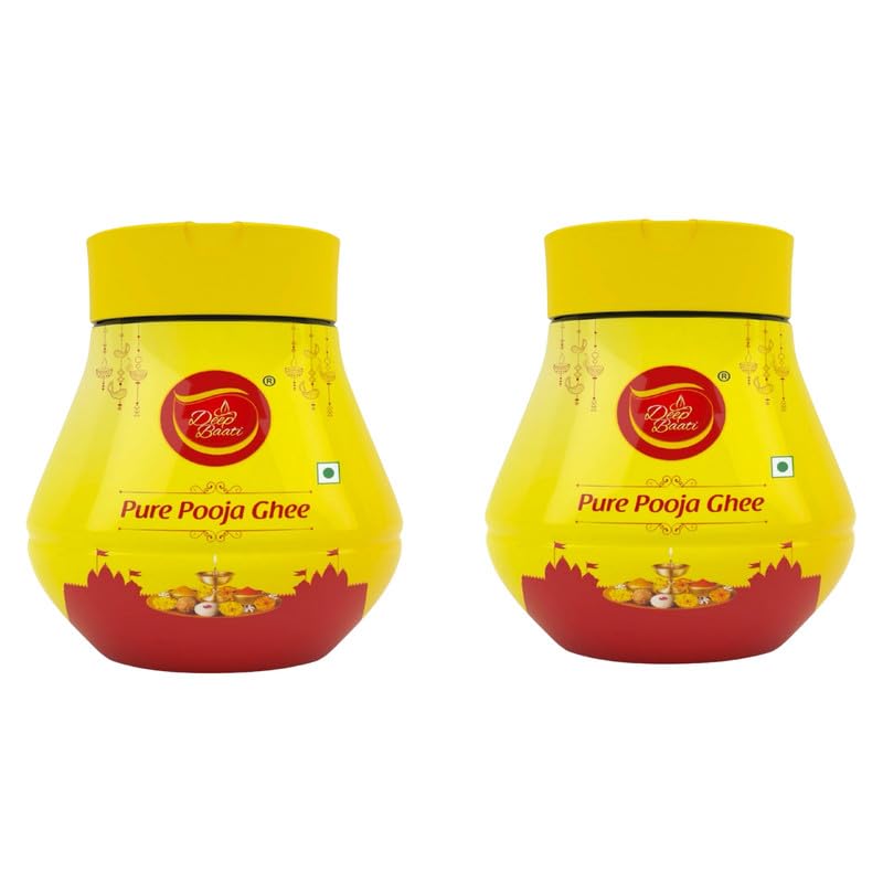 Image of Puja Ghee | Non-Edible Ghee for Diyas and Lamps | Ideal for Aarti, Pooja and Rituals | Traditional Puja Ghee for Mandir Use | Long Lasting Burning Ghee | Pack of 2 | 500ml each