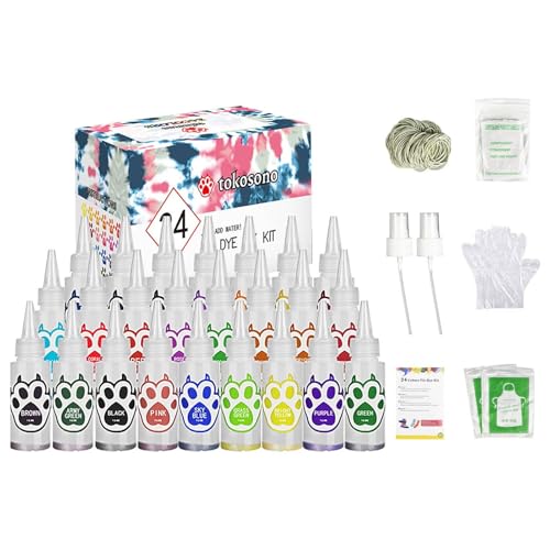 Juego de tintes para tie – Pintura DIY – 24 colores vibrantes prellenados, manualidades para niños y adultos, tela, fiesta, manualidades, proyectos creativos