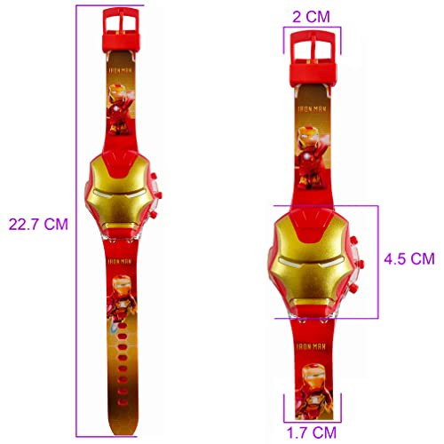 Image of Brishti 3D Superhero Character Multicolored Glowing Light and Musical Digital Girl's Wrist Watch | Unique Cute Cartoon Character on Strap | Soft Silicone Strap | Suitable for Age 3-12 Year Kids