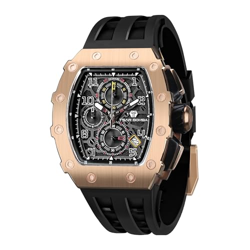TSAR BOMBA Relojes Hombre Tonel Lujo Reloj de Pulsera...