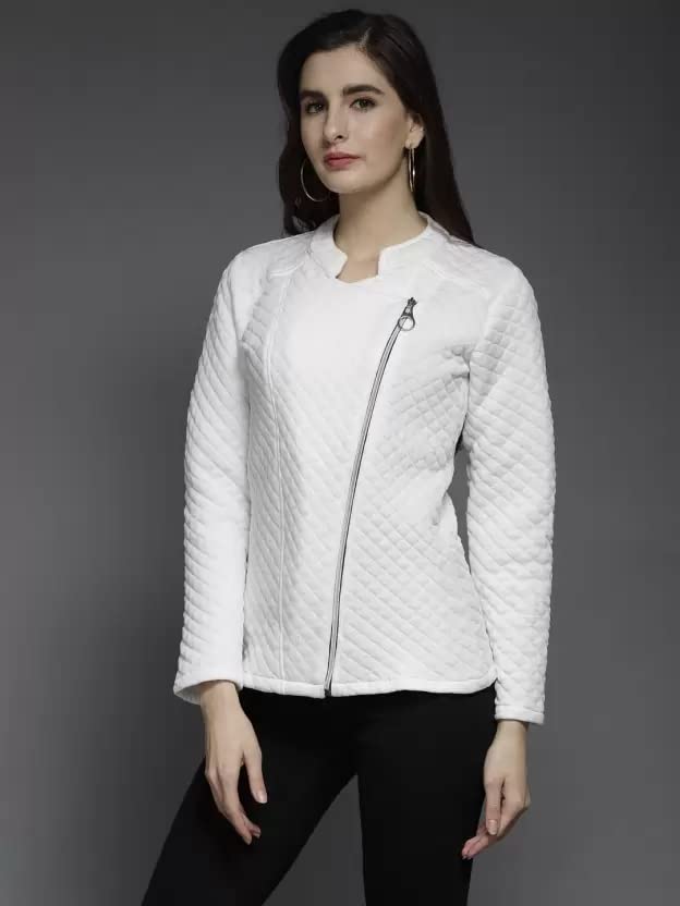 Image of Tandul Black Full Sleeve Solid Jacket for women Stylish Winter Wear Round Neck Jacket for Women & Girls, Zip closer