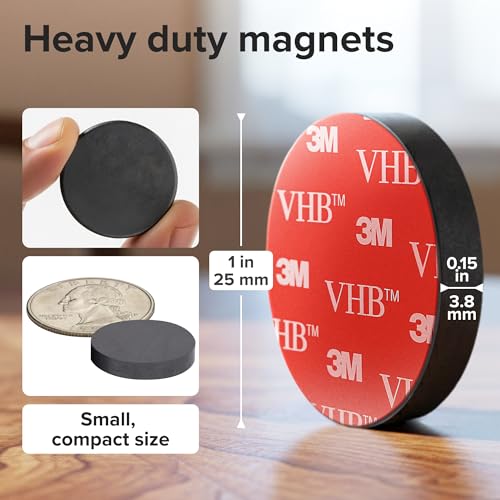 Strong Ceramic Round Magnets With Adhesive Backing (1x0.15