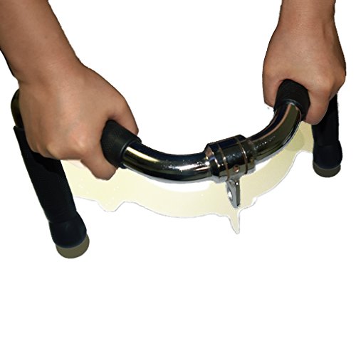 yuhqc Barbell Economy Multi-Exerciser Cable Attachment Bar with Rubber Handgrips & Revolving Hanger