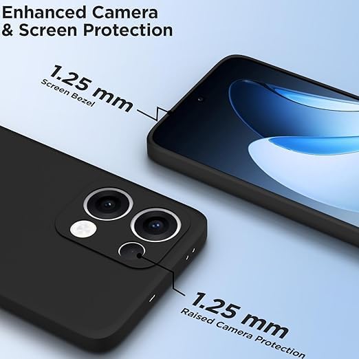 Image of Designerz hub Oppo K13 5g Back Cover | Soft Silicone Slim Back Case Cover for Oppo K13 5g- Black