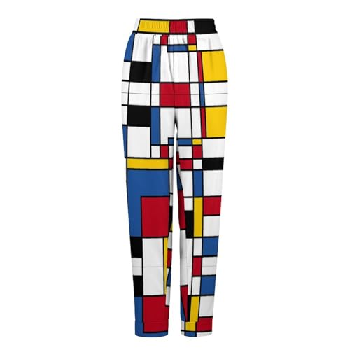ARAZI Mondrian Style Personalized Patterned Home Pajamas Soft And Comfortable Trousers Fashionable Trousers4