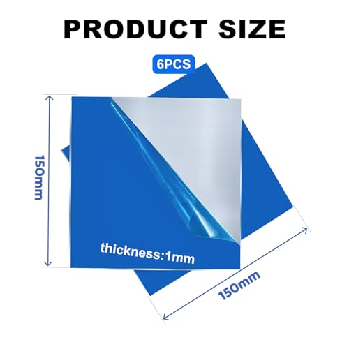 Flewdart 6pcs Aluminium Platte sheet 150 x 150 x 1mm mit Schutzfolie, aluminiumblech aluminium blech 1mm für Modellbau, DIY, Industrie, wärmebehandelbar (6, 150x150x1mm)
