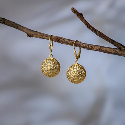 Image of TRUESILVER ACPL 925 Sterling Silver BIS Hallmarked Designer Drop & Dangle Leverback Earrings for Women