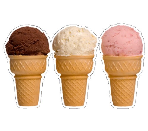 Three ICE Cream Cones Concession Decal cart Stand Sign by SignMission - Used condition - CA$13.90