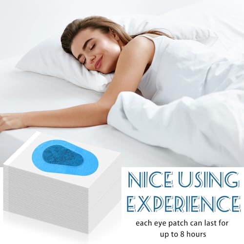 Image of Panitay 40 Pcs Eye Patches for Adults,3 X 2 Inch,Blue | Disposable Breathable Medical Bandage, Adhesive Design for Amblyopia Lazy Correction Therapy, Daily Use Patches