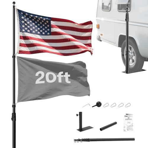 SMOQIO 20ft RV Flag Pole Kit