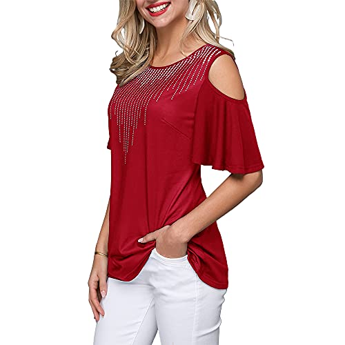 T-shirt été pour femme rouge Cicy Bell idéal pour les terrasses