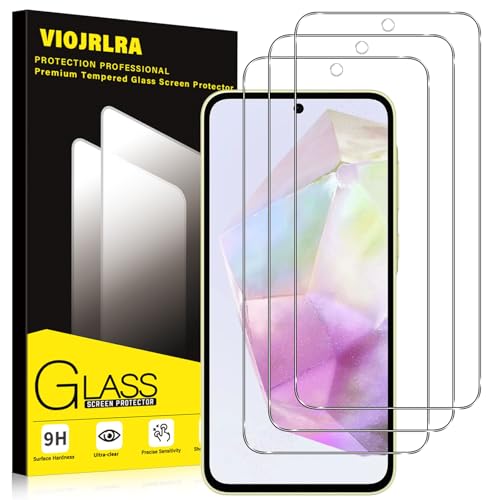 Viojrlra Verre Trempé [3 Pièces] Pour Samsung Galaxy A35 5G, Dureté 9H Film Protection écran, Ultra Résistant Vitre Protecteur, Clarté HD, sans Bulles,...