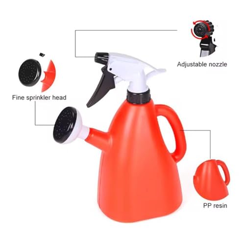 Blue 1 L Plastic Watering Can with Sprayer for House & Outdoor Plants
