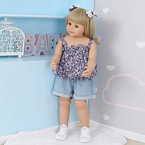 WYZQ 39 Zoll 98CM Reborn Kleinkindpuppen Super Real Größe Kleinkind Reborn Puppen Kind Modell Mädchen Vollsilikon… – Bild 7