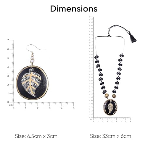 Image of AAKRITI ART CREATIONS Handcrafted Women's Jewelry Set - Ethnic Necklace and Earrings, Fashion Accessories for Special Occasions & Celebrations