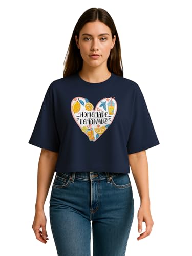 Image of HELLCAT Beige Printed Loose Fit Crew-Neck Crop T-Shirt for Women