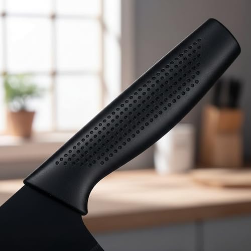 Image of BRAND VILLA Kitchen Knife Set of 3 with Blade Covers, Ultra Sharp Stainless Steel Chef Knife, Utility Knife & Paring Knife, Non-Stick Coated Blades, Ergonomic Anti-Slip Handle for Home Kitchen