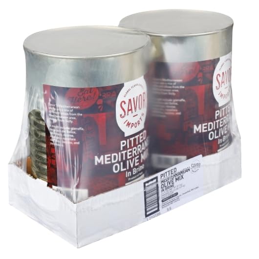 Savor Brand Mediterranean Pitted Olive Mix in Brine, 2.3 kg, 2-Pack