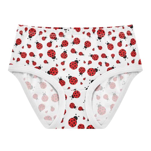 Little Girls' Soft Cotton Underwear Kids Breathable Comfort Ladybugs Panties Briefs Toddler Undies