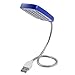 Ruilogod Blue Shell White 28 LED LED in modo flessibile computer portatile USB Lamp immagine