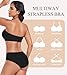 Lemorosy Minimizer Strapless Bra for Women Large Bust Full Support n-Slip Convertible Underwire Bandeau Bra (Black,36C)