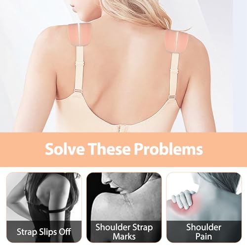 LUCSIS Silicone Bra Strap Cushions Non-slip Strap Holders Comfortable Shoulder Pads Protectors No Pain/No Dents/No Pressure